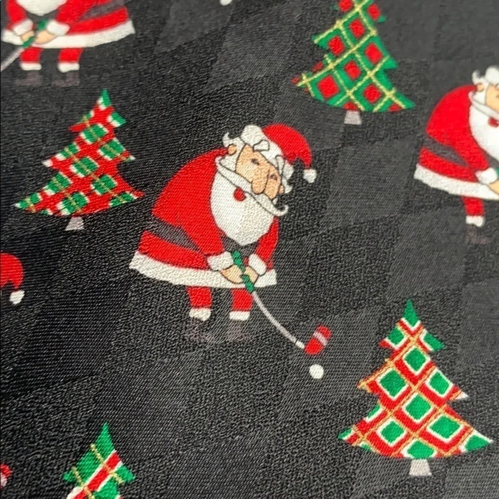 Santa playing Golf Christmas Holiday Tie